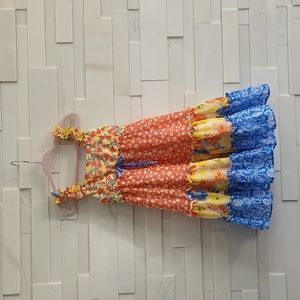 JONA MICHELLE SUNDRESS. YELLOW, BLUE, ORANGE.FULLY LINED. SUPER LOVELY! SIZE4T